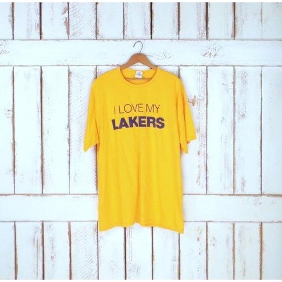 Other - Yellow I love my Lakers basketball cotton tshirt